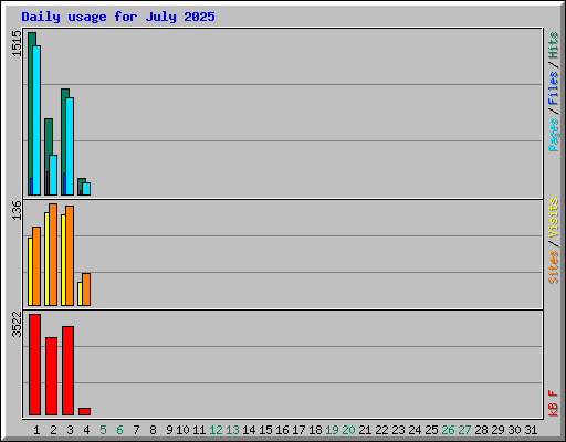 Daily usage for July 2025