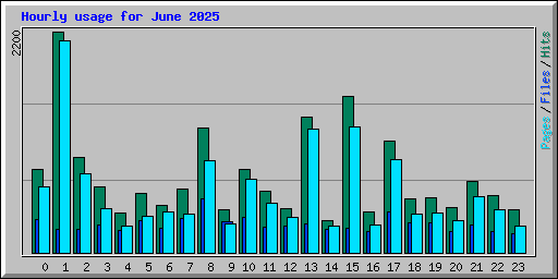 Hourly usage for June 2025