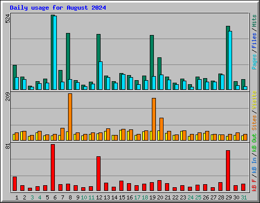 Daily usage for August 2024