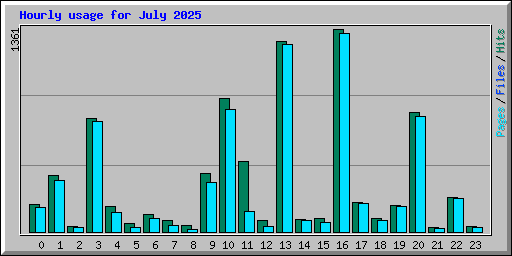 Hourly usage for July 2025