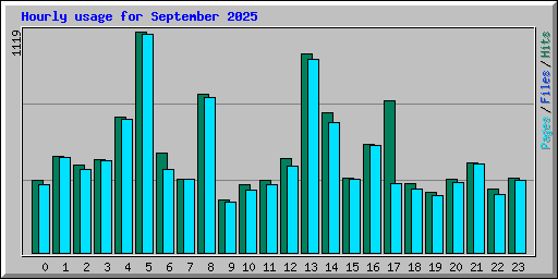 Hourly usage for September 2025