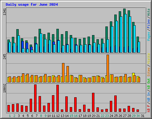 Daily usage for June 2024