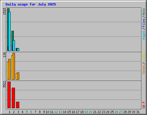 Daily usage for July 2025
