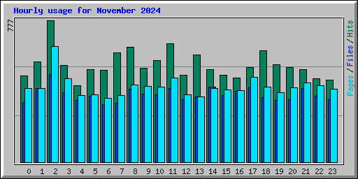 Hourly usage for November 2024