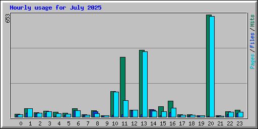 Hourly usage for July 2025