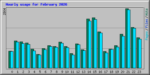 Hourly usage for February 2026